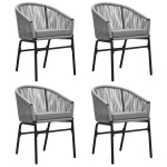vidaXL Set mobilier de grădină, 5 piese, gri vidaXL Set mobilier de grădină, 5 piese, gri