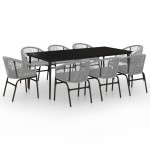 vidaXL Set mobilier de grădină, 9 piese, gri vidaXL Set mobilier de grădină, 9 piese, gri
