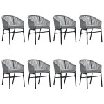 vidaXL Set mobilier de grădină, 9 piese, gri vidaXL Set mobilier de grădină, 9 piese, gri