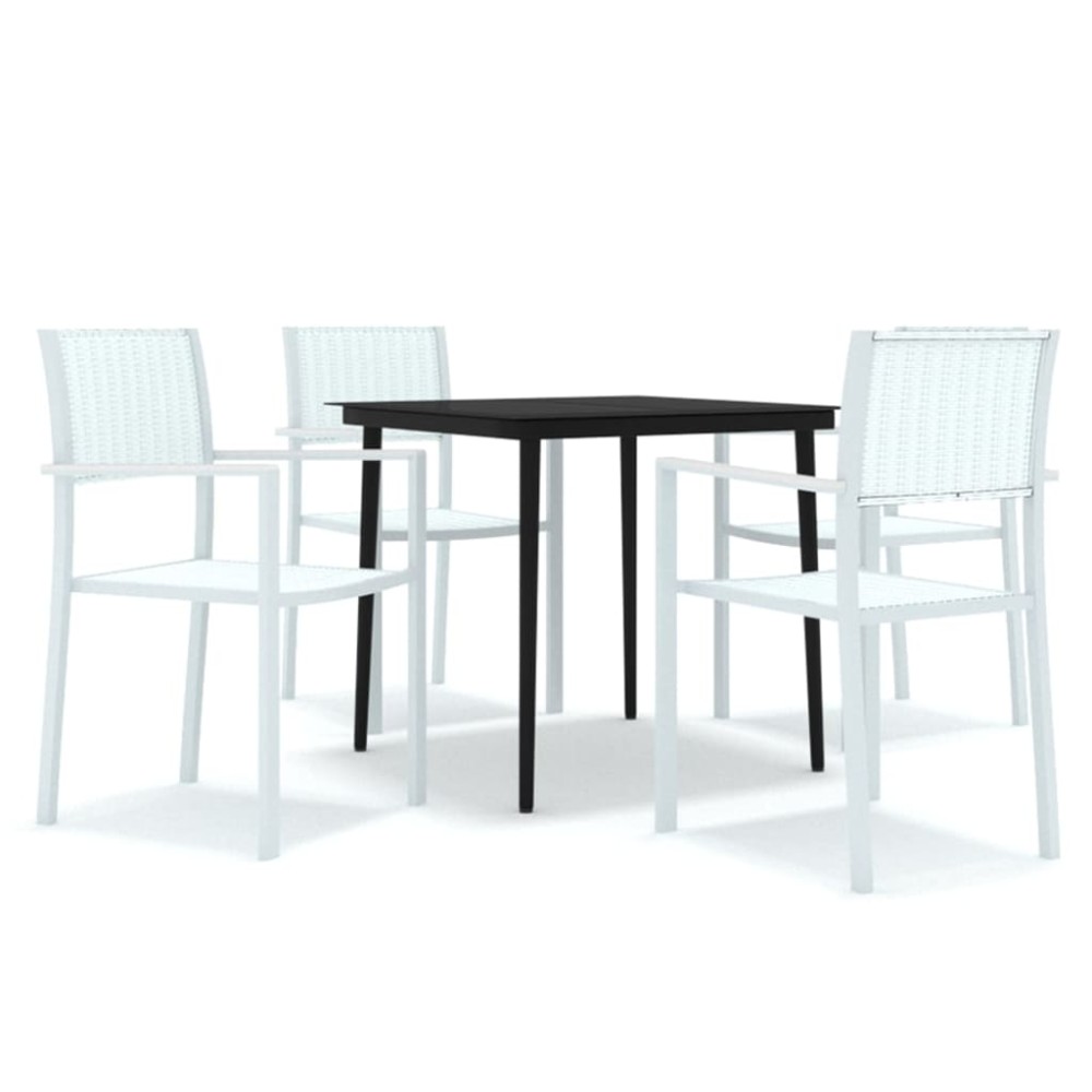 vidaXL Set mobilier pentru grădină, alb, 5 piese