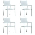 vidaXL Set mobilier pentru grădină, alb, 5 piese vidaXL Set mobilier pentru grădină, alb, 5 piese