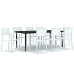 vidaXL Set mobilier pentru grădină, alb, 9 piese vidaXL Set mobilier pentru grădină, alb, 9 piese