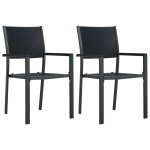 vidaXL Set mobilier de grădină, 3 piese, negru vidaXL Set mobilier de grădină, 3 piese, negru