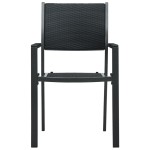 vidaXL Set mobilier de grădină, 3 piese, negru vidaXL Set mobilier de grădină, 3 piese, negru