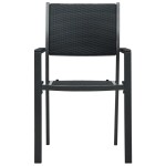 vidaXL Set mobilier de grădină, 9 piese, negru