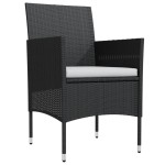 vidaXL Set mobilier de grădină cu perne, 9 piese, negru