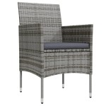 vidaXL Set mobilier de grădină cu perne, 9 piese, gri și negru vidaXL Set mobilier de grădină cu perne, 9 piese, gri și negru