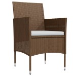 vidaXL Set mobilier de grădină cu perne, 9 piese, maro și negru