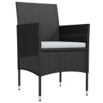 vidaXL Set mobilier de grădină cu perne, 9 piese, negru