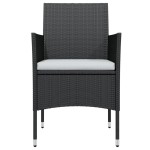vidaXL Set mobilier de grădină cu perne, 9 piese, negru