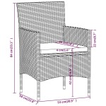 vidaXL Set mobilier de grădină cu perne, 9 piese, negru