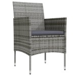 vidaXL Set mobilier de grădină cu perne, 9 piese, gri și negru vidaXL Set mobilier de grădină cu perne, 9 piese, gri și negru