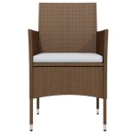 vidaXL Set mobilier de grădină cu perne, 9 piese, maro și negru