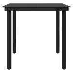 vidaXL Set mobilier de grădină, cu perne, 3 piese, gri și negru