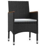 vidaXL Set mobilier de grădină cu perne, 9 piese, negru