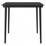 vidaXL Set mobilier de grădină, cu perne, 3 piese, gri și negru