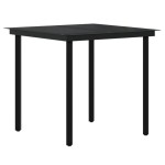 vidaXL Set mobilier de grădină, cu perne, 3 piese, negru