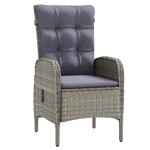vidaXL Set mobilier de grădină, cu perne, 3 piese, gri și negru