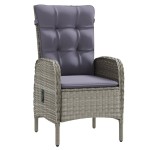 vidaXL Set mobilier de grădină cu perne, 9 piese, gri și negru vidaXL Set mobilier de grădină cu perne, 9 piese, gri și negru