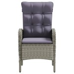vidaXL Set mobilier de grădină cu perne, 9 piese, gri și negru vidaXL Set mobilier de grădină cu perne, 9 piese, gri și negru