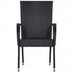 vidaXL Set mobilier de grădină, 5 piese, negru