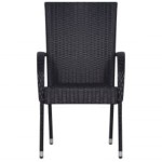 vidaXL Set mobilier de grădină, 5 piese, negru