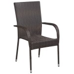 vidaXL Set mobilier de grădină, 5 piese, maro și negru vidaXL Set mobilier de grădină, 5 piese, maro și negru