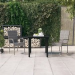 vidaXL Set mobilier de grădină, 3 piese, gri și negru vidaXL Set mobilier de grădină, 3 piese, gri și negru