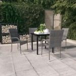 vidaXL Set mobilier de grădină, 5 piese, gri și negru vidaXL Set mobilier de grădină, 5 piese, gri și negru