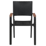 vidaXL Set mobilier de grădină, 9 piese, negru