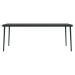 vidaXL Set mobilier pentru grădină, 7 piese, negru