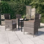 vidaXL Set mobilier pentru grădină, cu perne, 5 piese, gri