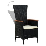 vidaXL Set mobilier de grădină cu perne, 9 piese, negru