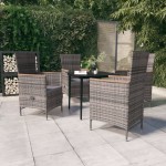 vidaXL Set mobilier pentru grădină cu perne, 5 piese, gri vidaXL Set mobilier pentru grădină cu perne, 5 piese, gri