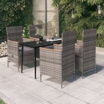 vidaXL Set mobilier pentru grădină cu perne, 5 piese, gri vidaXL Set mobilier pentru grădină cu perne, 5 piese, gri