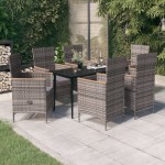 vidaXL Set mobilier pentru grădină cu perne, 7 piese, gri vidaXL Set mobilier pentru grădină cu perne, 7 piese, gri