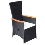 vidaXL Set mobilier de grădină cu perne, 9 piese, negru