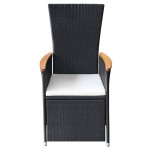 vidaXL Set mobilier de grădină cu perne, 9 piese, negru