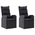 vidaXL Set mobilier de grădină cu perne, 9 piese, negru