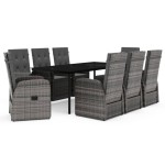 vidaXL Set mobilier pentru grădină, 9 piese, gri