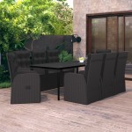 vidaXL Set mobilier de grădină cu perne, 9 piese, negru