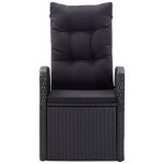 vidaXL Set mobilier de grădină cu perne, 9 piese, negru