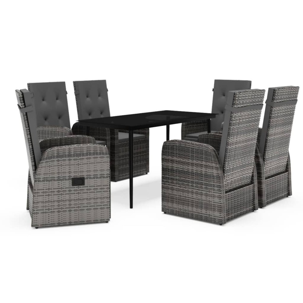 vidaXL Set mobilier pentru grădină, cu perne, 7 piese, gri