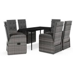 vidaXL Set mobilier pentru grădină, cu perne, 7 piese, gri