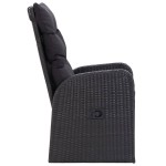 vidaXL Set mobilier de grădină cu perne, 9 piese, negru