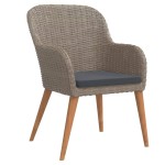 vidaXL Set mobilier de grădină cu perne, 9 piese, maro