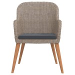 vidaXL Set mobilier de grădină cu perne, 9 piese, maro
