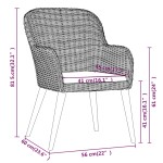 vidaXL Set mobilier de grădină cu perne, 9 piese, negru