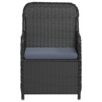 vidaXL Set mobilier de grădină cu perne, 9 piese, negru