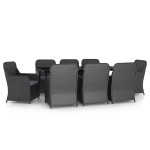 vidaXL Set mobilier de grădină cu perne, 9 piese, negru